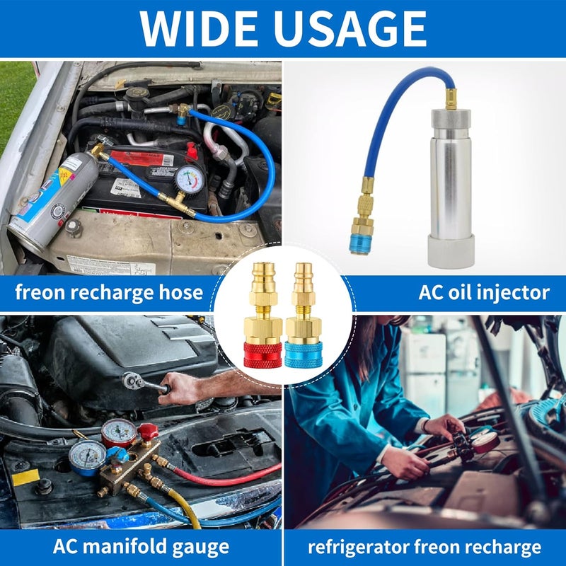 Tigbear R1234YF Quick Coupler Kit, R1234yf to R134a Quick Coupler Adapter, R1234YF High and Low Side Quick Couplers Kit (R1234YF Adapter + Valve Cores Remover) - Image 4